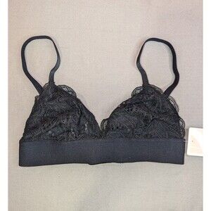 Women's All You Lively Longline Lace Bralette Black Small